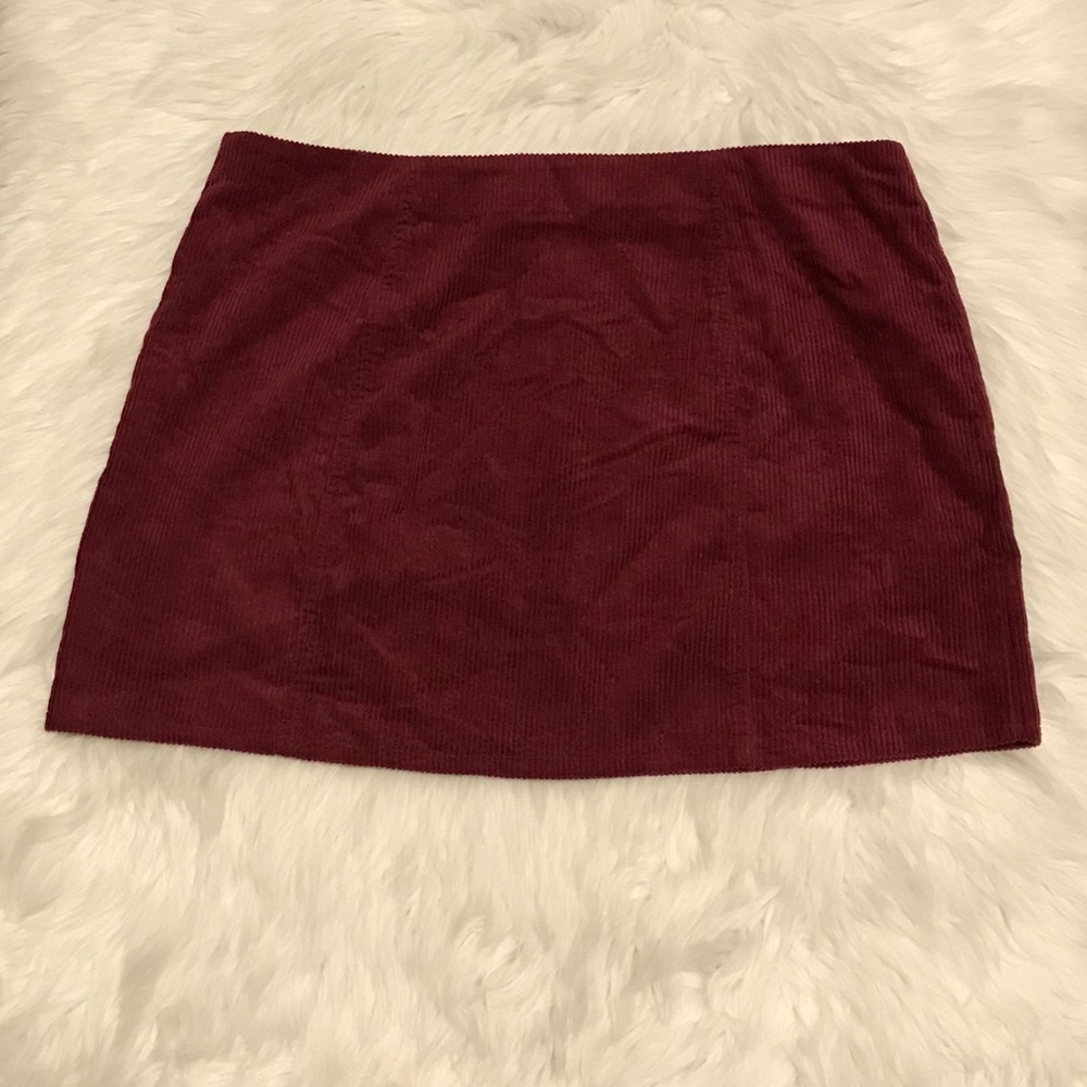 Forever 21 Maroon Corduroy Mini Skirt